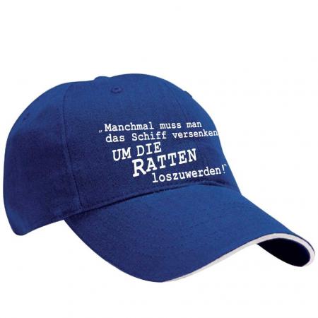 Baseballcap mit Print - Manchmal muss man das Schiff versenken um die Ratten loszuwerden - 69034