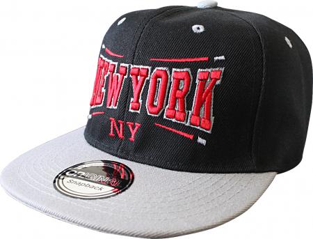 Baseballcap mit Stick - New York - 69210 schwarz - Snapback