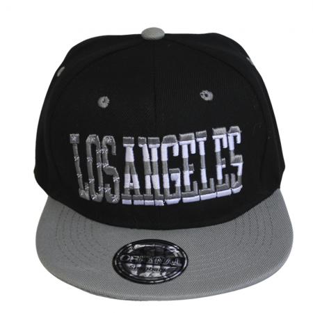 Snapback Baseballcap mit Stickerei - LOS ANGELES - 69361 schwarz-grau