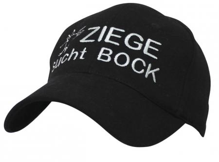 Baseballcap mit Einstickung - Ziege sucht Bock - 69698 schwarz