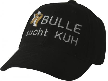 Baseballcap mit Einstickung - Bulle sucht Kuh -  69702 schwarz
