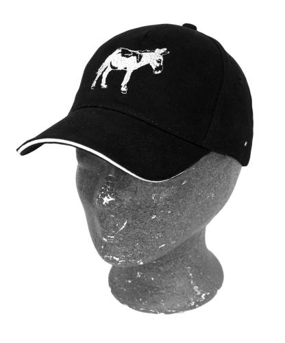 Baseballcap mit Einstickung - Esel Ass - 69734 schwarz