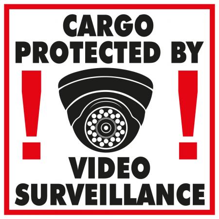 PVC-Aufkleber Sticker - Cargo Protected by Video Surveillance - Gr. ca. 27 x 27 cm - 308366/1
