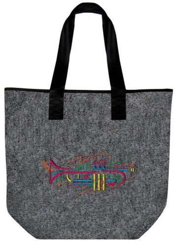 Filztasche mit Stickerei - Trompete Instrument - 26045 - Umhängetasche Bag Shopper