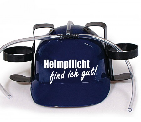 Trinkhelm Spaßhelm mit Printmotiv - Helmfplicht find ich gut  - 11844 - versch. Farben zur Wahl blau
