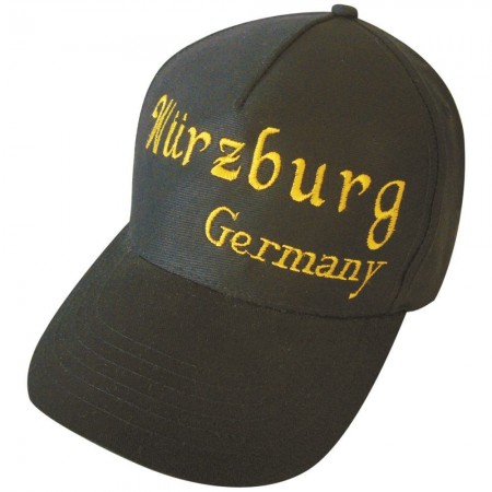 Baseballcap mit Einstickung - Würzburg Germany- 68850 schwarz