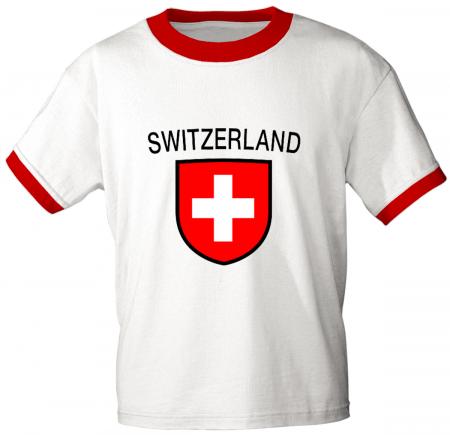 T-Shirt Unisex mit Print - Schweiz - 76444 weiß - Gr. S-2XL
