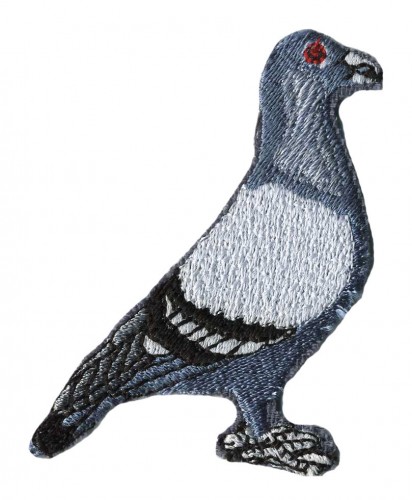AUFNÄHER - Taube Grau-Schwarz - Gr. ca. 8 x 5cm - 00530
