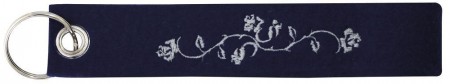 Filz-Schlüsselanhänger mit Stick Blumenranke Gr. ca. 17x3cm 14187 schwarz