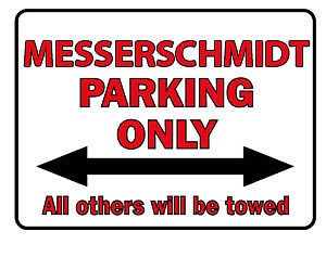 Schild - Messerschmidt Parking Only - Gr. ca. 40 x 30 cm - 303068 -