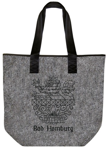 Filztasche mit Stickerei - BAD HOMBURG - 26078 - Umhängetasche Shopper Bag
