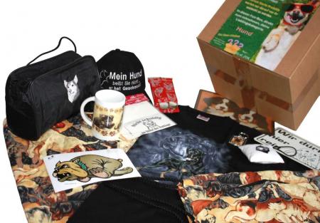 Überraschungsbox für Hundefreunde - BW-Tasche Tasse T-shirt Aufkleber....- 15 Artikel - 80508