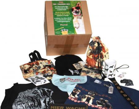 Überraschungsbox für Hundefreunde - BW-Tasche Tasse T-shirt Aufkleber....- 15 Artikel - 80508