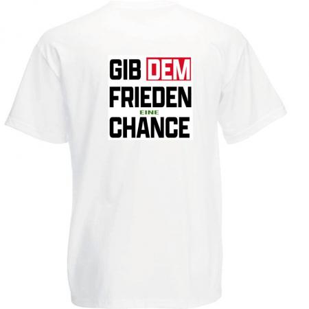 T-Shirt mit Vorder- und Rückenprint - Gib dem Frieden eine Chance - 85202 Gr. S-2XL