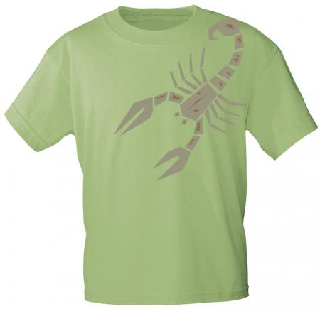 T-Shirt mit Print Textildruck - SKORPION - 85222 Apfelgrün Gr. S-2XL