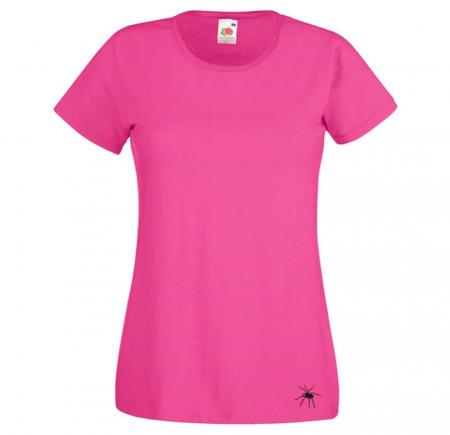 Girly-Shirt mit beidseitigem Print - Spinne Spider - 85229 Rosa Gr. XS-2XL