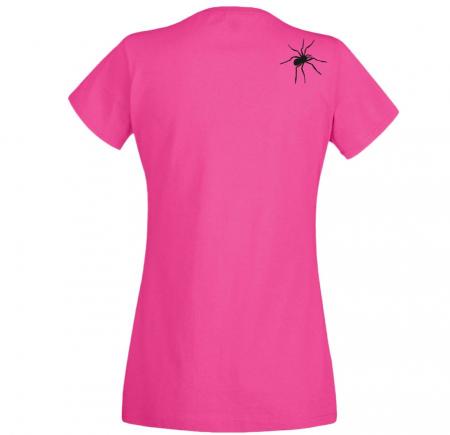 Girly-Shirt mit beidseitigem Print - Spinne Spider - 85229 Rosa Gr. XS-2XL