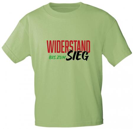 T-Shirt mit Print Textildruck - WIDERSTAND bis zum Sieg - 85235 Apfelgrün Gr. S-2XL
