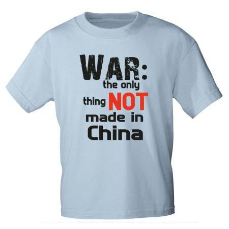 T-Shirt mit Print - WAR: the only thing NOT made in China - 85247 Hellblau Gr. S-2XL