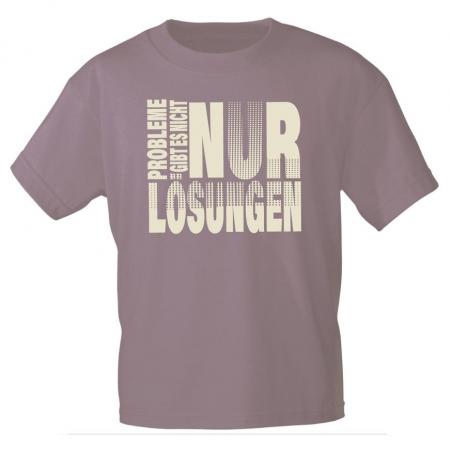 T-Shirt mit Print - PROBLEME GIBT ES NICHT NUR LÖSUNGEN - 85252 Rauchrosa Gr. S-2XL