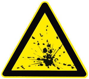 Warnschild - Explosionsgefährliche Stoffe - 308811 - Schenkellänge 22cm - Kunststoff