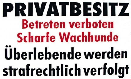 Warnschild - Privatbesitz ...scharfe Wachhunde...  ca. 25 x 15 cm 308457