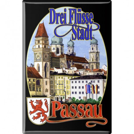 Kühlschrankmagnet - Drei-Flüsse-Stadt Passau - Gr. ca. 8 x 5,5 cm - 38761 - Küchenmagnet