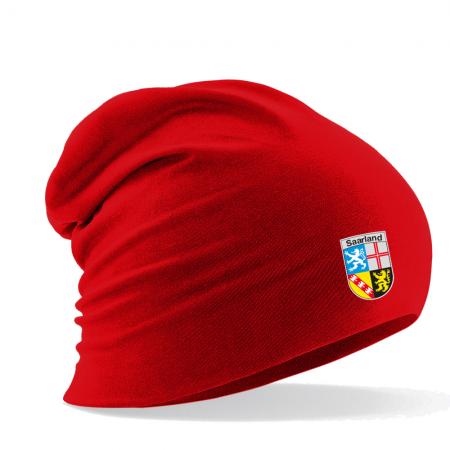 Longbeanie Slouch-Beanie Sommerbeanie mit Textildruck Wappen - SAARLAND - SB55021