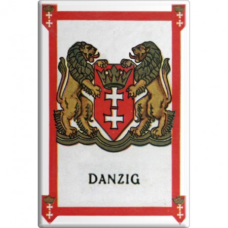 Magnetbutton mit Motiv - DANZIG WAPPEN Nostalgie - Gr. ca. 8cm x 5,5cm (38252) Küchenmagnet