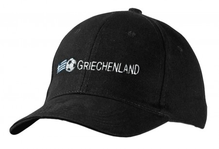 Baseballcap mit Einstickung - Flagge Fussball Griechenland - 69066 schwarz