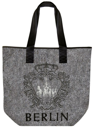 Filztasche mit Stickerei BERLIN Wappen Emblem 26082 - Shopper Bag Umhängetasche