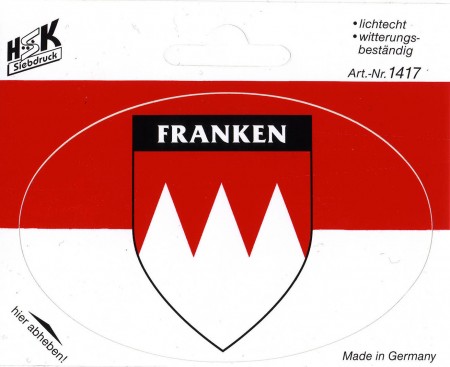 PVC-Aufkleber oval mit Druck - FRANKEN - Gr. ca. 13 x 8cm (301417)