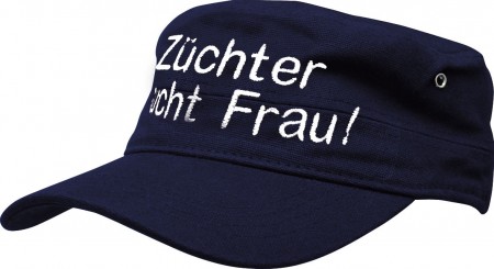 Military-Cap mit Einstickung - Hase Kaninchen Züchter sucht Frau - 60581 schwarz