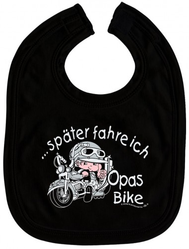 Baby-Lätzchen - Druckmotiv - Opas Bike - 07003 - schwarz