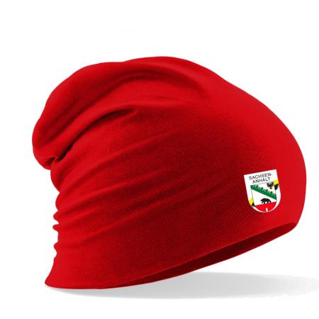 Longbeanie Slouch-Beanie Sommerbeanie mit Textildruck Wappen - SACHSEN-ANHALT - SB55022