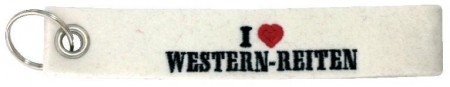 Filz-Schlüsselanhänger mit Stick I love Western Reiten Gr. ca. 17x3cm 14145 weiß
