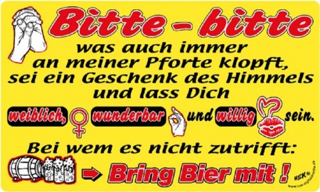 Spaß-Schild - Bitte bitte....bring Bier mit - 309208 - 25cm x 15cm