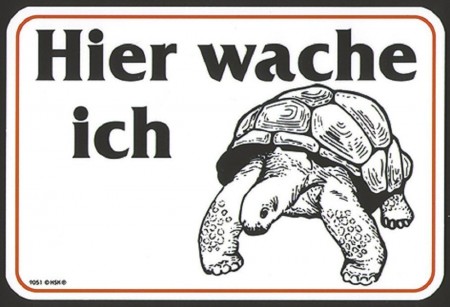 Warnschild - Hier wache ich - 309051 - Gr. ca. 15 x 10 cm - Spaßschild Tiere
