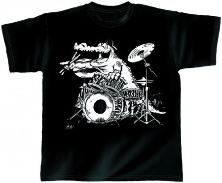 T-Shirt mit Print - Kroko Power - 10374 - von ROCK YOU MUSIC SHIRTS - Gr. L