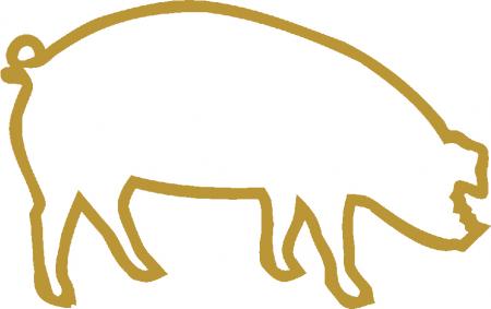 Aufkleber Applikation - Schwein - AP0467 -  verschiedene Farben zur Wahl