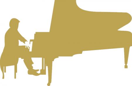 Aufkleber Applikation - Klavier - Klavierspieler - Pianist - AP0663 - versch. Größen