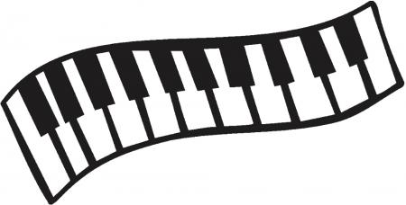 Aufkleber Applikation - Klaviertasten - Pianotasten - Keyboardtasten - AP0666 - versch. Größen