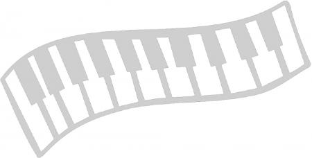Aufkleber Applikation - Klaviertasten - Pianotasten - Keyboardtasten - AP0666 - versch. Größen