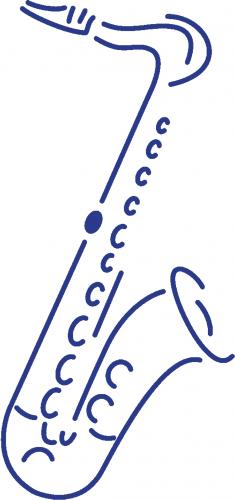 Aufkleber Applikation - Saxophone- AP0672 - versch. Größen