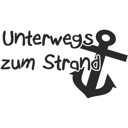 Auto-Aufkleber Wohnwagen Applikation - Unterwegs zum Strand - AP1111 Gr. ca. 60cm x 34cm