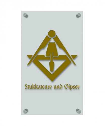 Zunftschild Handwerkerschild - Stukkateure und Gipser - beschriftet auf edler Acryl-Kunststoff-Platte – 309423