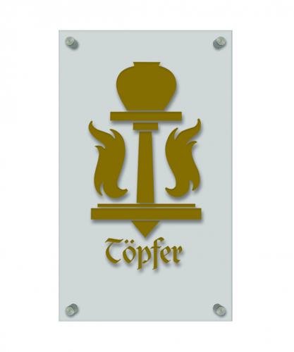 Zunftschild Handwerkerschild - Töpfer - beschriftet auf edler Acryl-Kunststoff-Platte – 309416