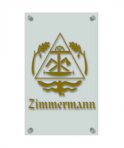 Zunftschild Handwerkerschild - Zimmermann - beschriftet auf edler Acryl-Kunststoff-Platte – 309409