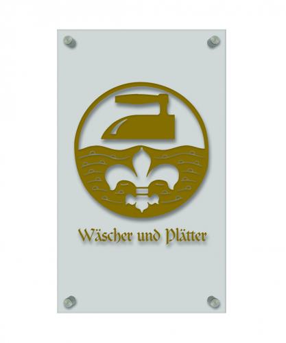 Zunftschild Handwerkerschild - Wäscher und Plätter - beschriftet auf edler Acryl-Kunststoff-Platte – 309407