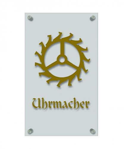 Zunftschild Handwerkerschild - Uhrmacher - beschriftet auf edler Acryl-Kunststoff-Platte – 309402